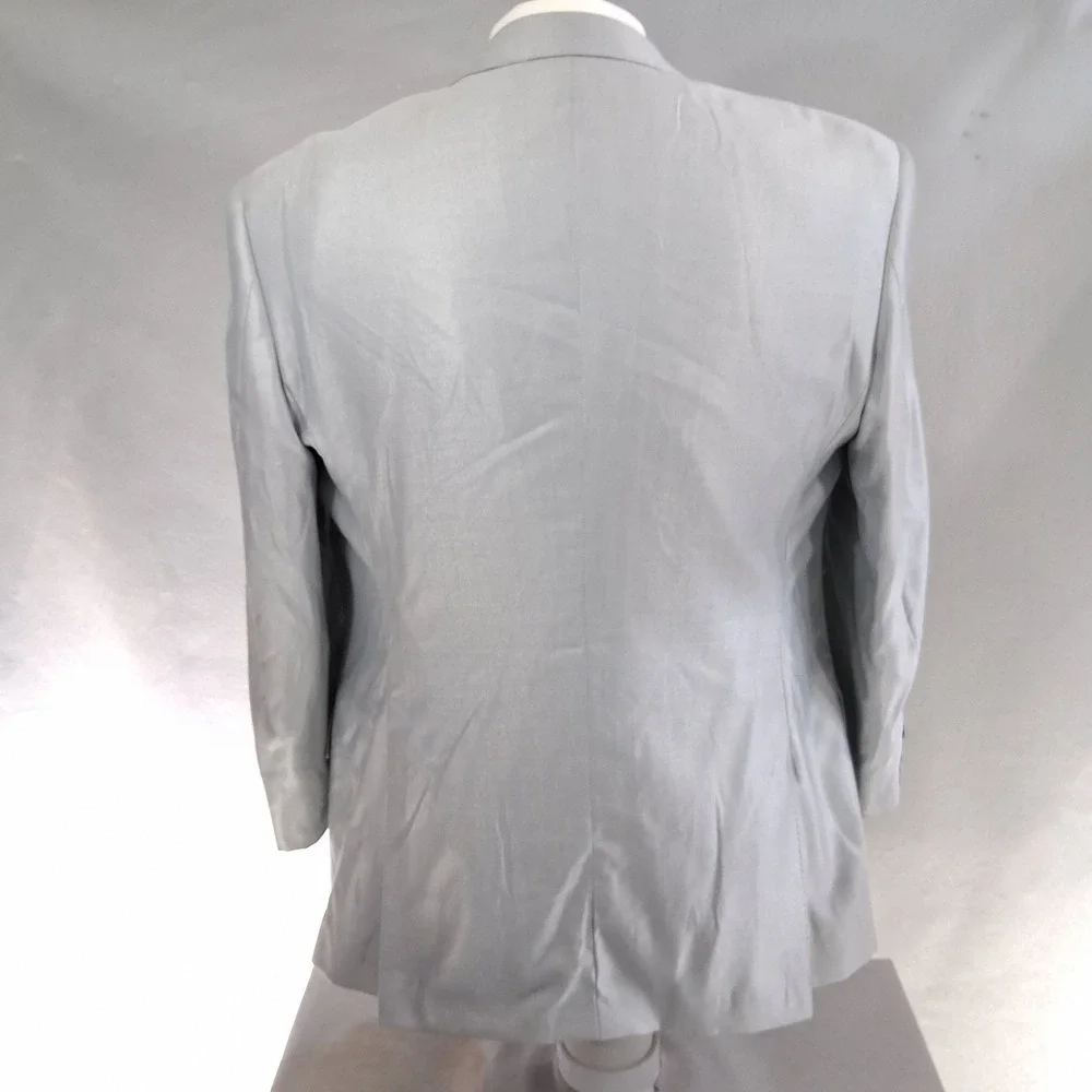 Tiglio Luxe 3 Piece Suit Men 42R Light Gray Silk Wool Luxury Tufo Suit & Vest